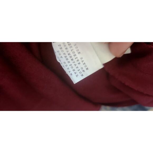 Vintage Union Made Bead Detail 100% Rayon Burgundy Women's Size 10 - Picture 10 of 10